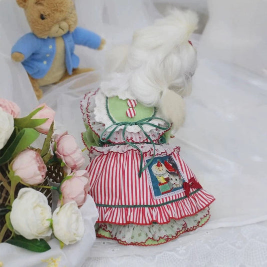 Elsamilu Christmas 3-in-1 Pet Dress – Festive Holiday Outfit for Small Dogs & Cats