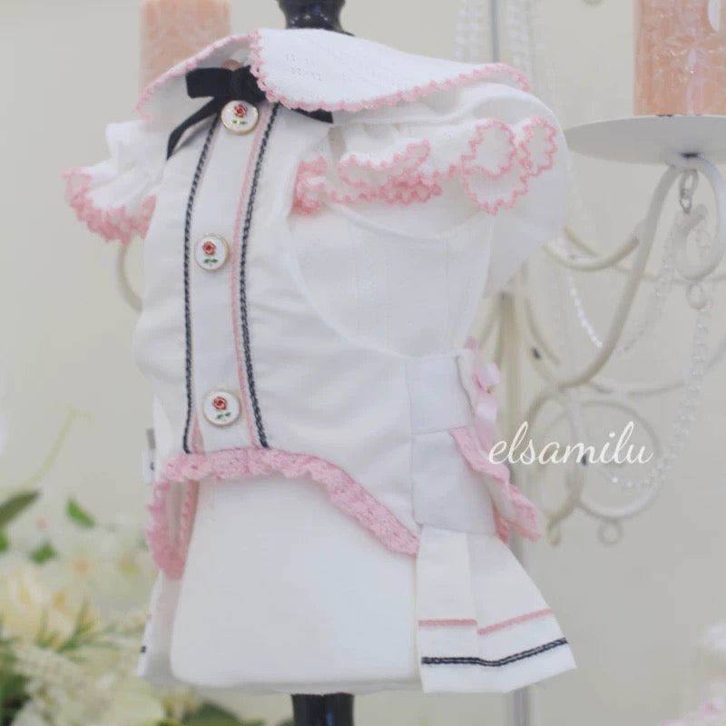 Elsamilu Pleated Dress with Inner Set (White Color)