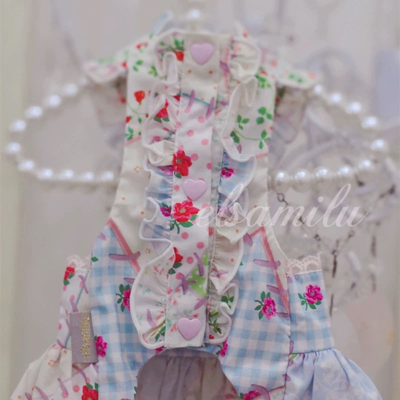 Elsamilu Patchwork Bear Candy Pet Dress β Cute Outfit for Small Dogs & Cats