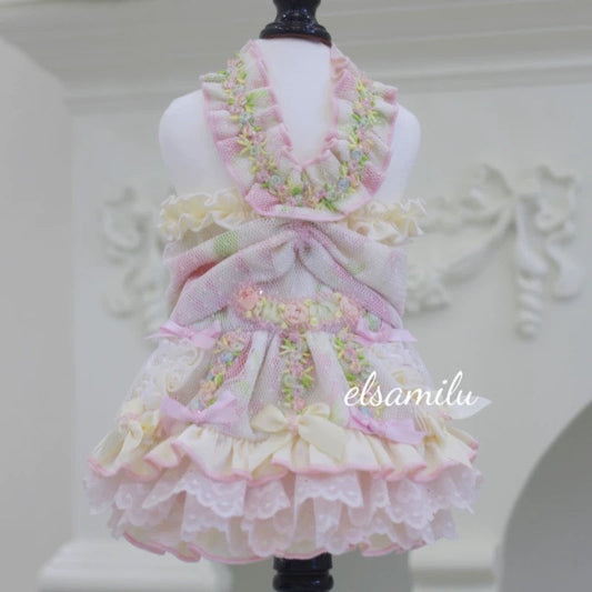 Elsamilu Fairy Tale Pet Dress – Elegant Princess Outfit for Small Dogs & Cats