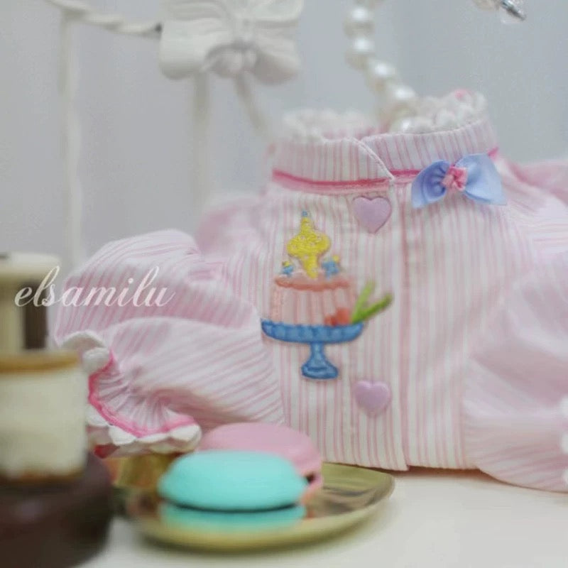 Elsamilu Dreamy Pink Pet Dress – Princess Lace Outfit for Small Dogs & Cats