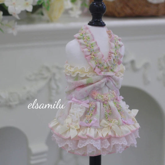 Elsamilu Fairy Tale Pet Dress – Elegant Princess Outfit for Small Dogs & Cats