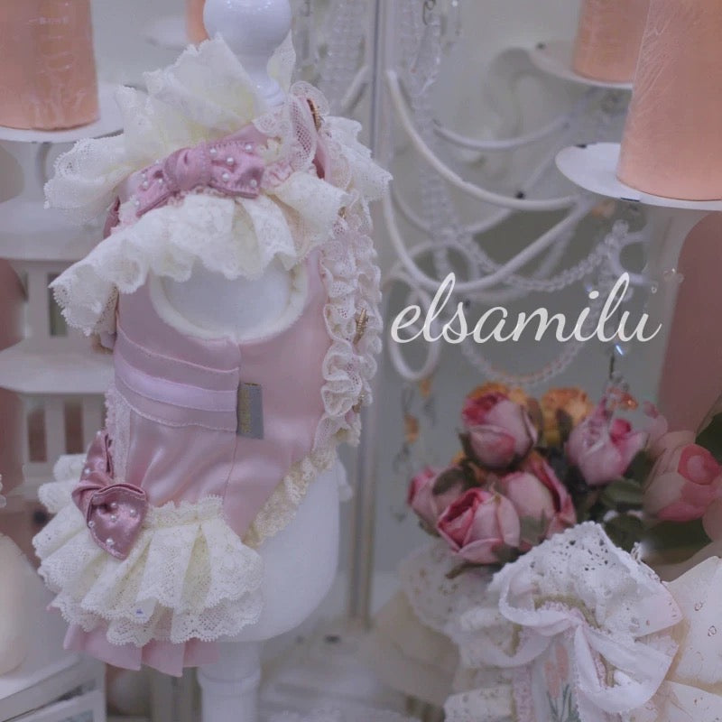 Elsamilu Lovely Bear Pet One-Piece Dress β Cute Outfit for Small Dogs & Cats