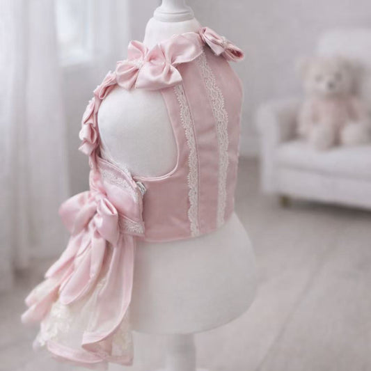 Elsamilu Lace Garden Romance Pet Dress – Pink Elegant Outfit for Small Dogs & Cats