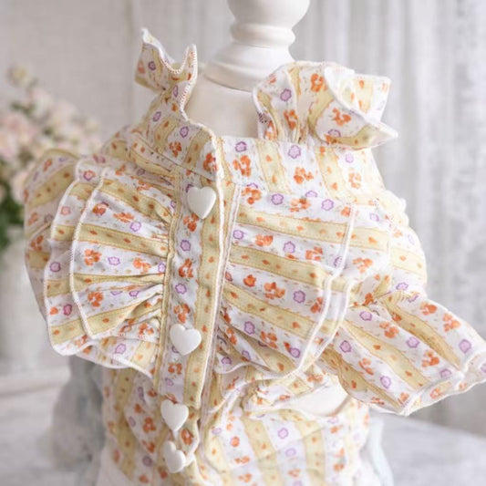 Elsamilu Sunny Garden Floral Docking Dress for Small Dogs & Cats