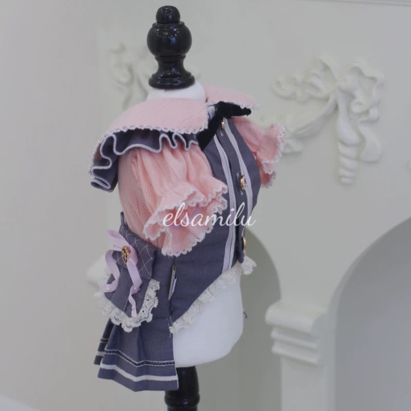 Elsamilu Pleated Pet Dress with Inner Set – Elegant Outfit for Small Dogs & Cats