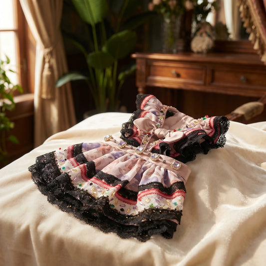 Elsamilu Flower Garden Lace Dog Dress – Purple