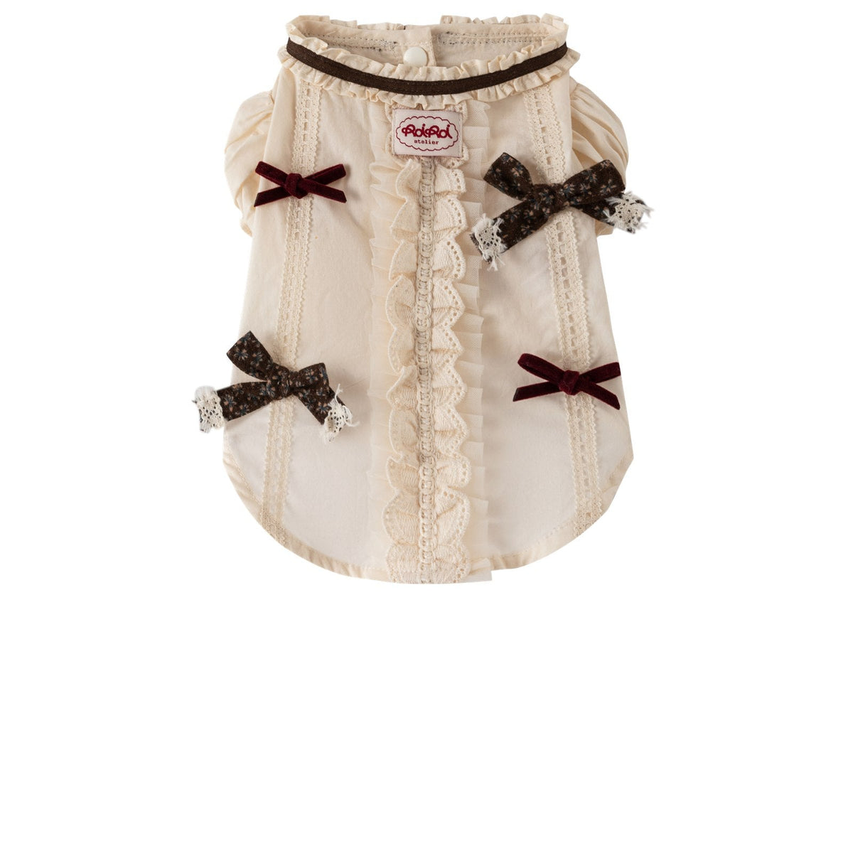 RoiRoi Caramel Cocoa Bow-Frill Pet Shirt