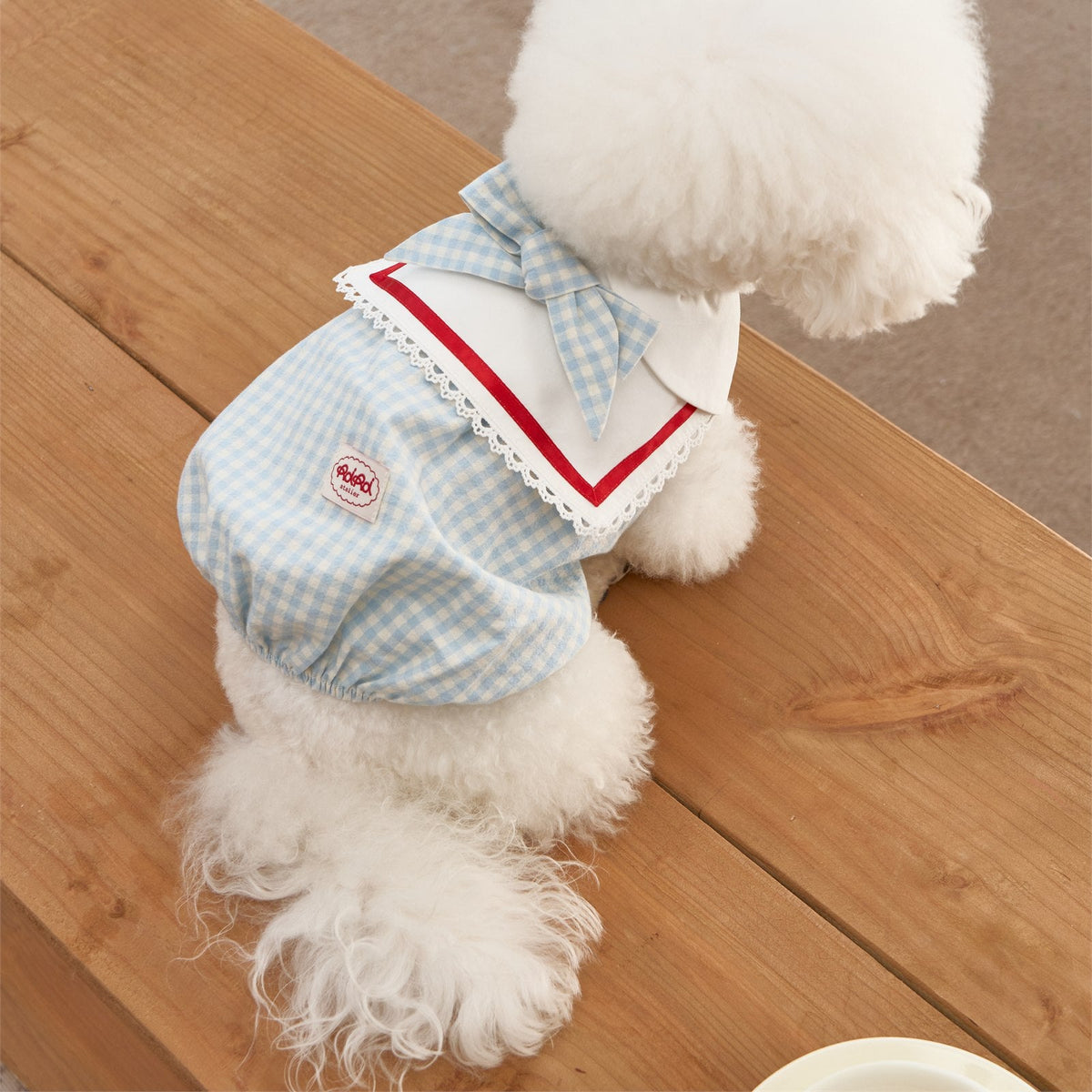 RoiRoi Gingham Story Sailor-Collar Pet Dress