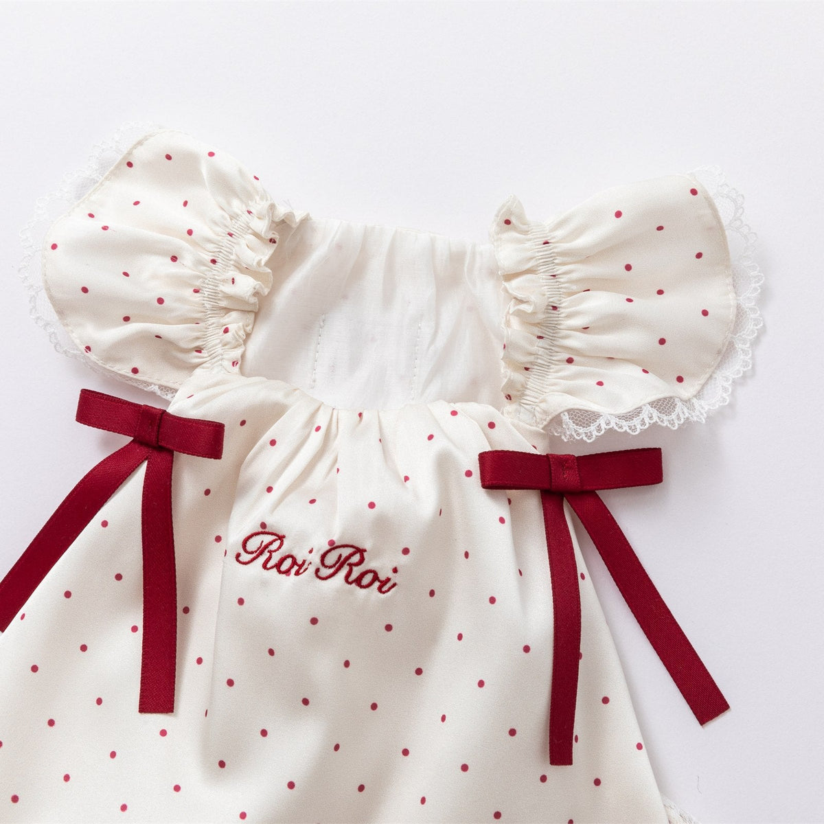 RoiRoi Red Polka-Dot Ribbon Doll Pet Dress