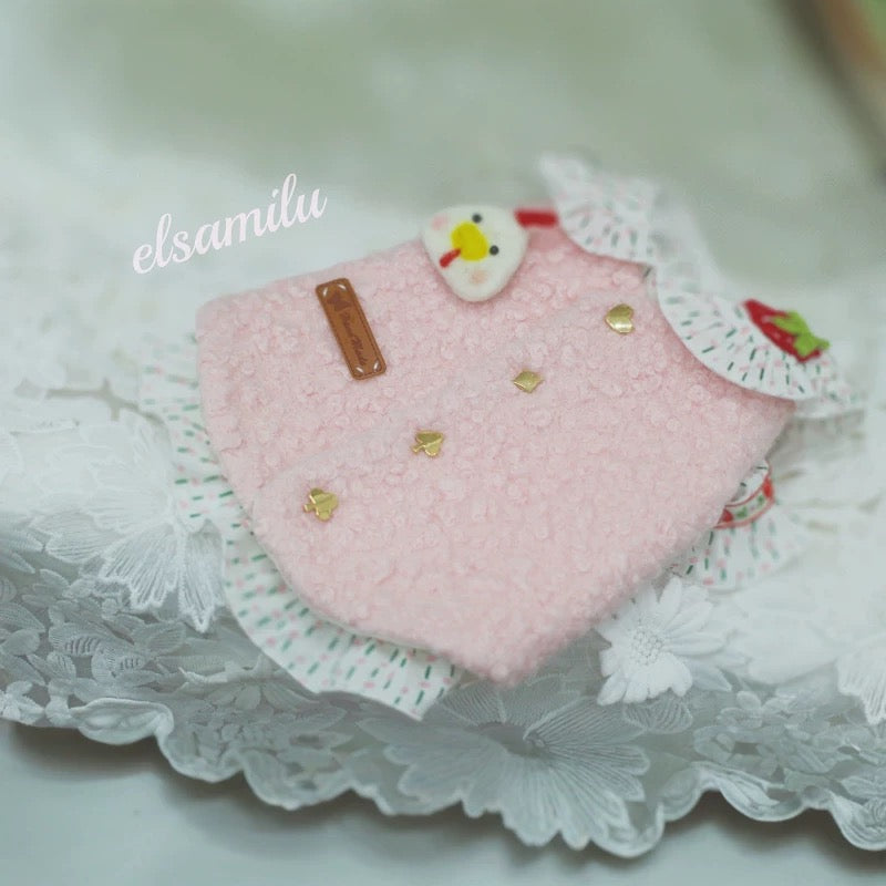 Elsamilu Cozy Chick Pink Pet Vest & Ruffle Shirt Set – Cute Outfit for Small Dogs & Cats