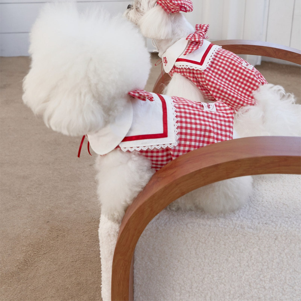 RoiRoi Gingham Story Sailor-Collar Pet Dress