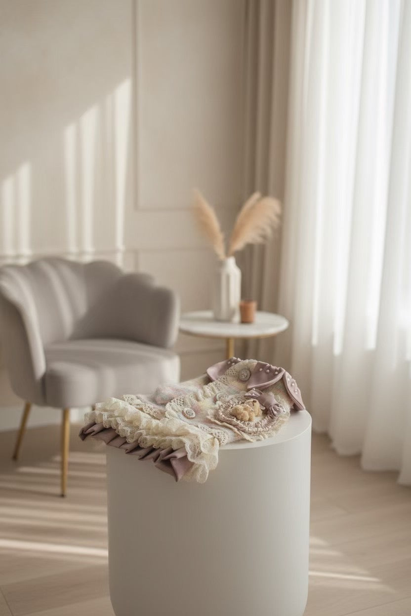 Elsamilu Layered Knit Pet One-Piece Set – Cozy Outfit for Small Dogs & Cats