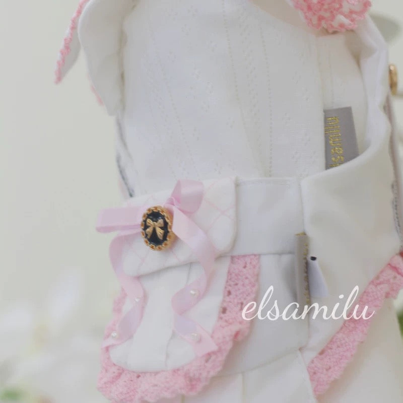 Elsamilu  Pleated Dress with Inner Set (White Color)