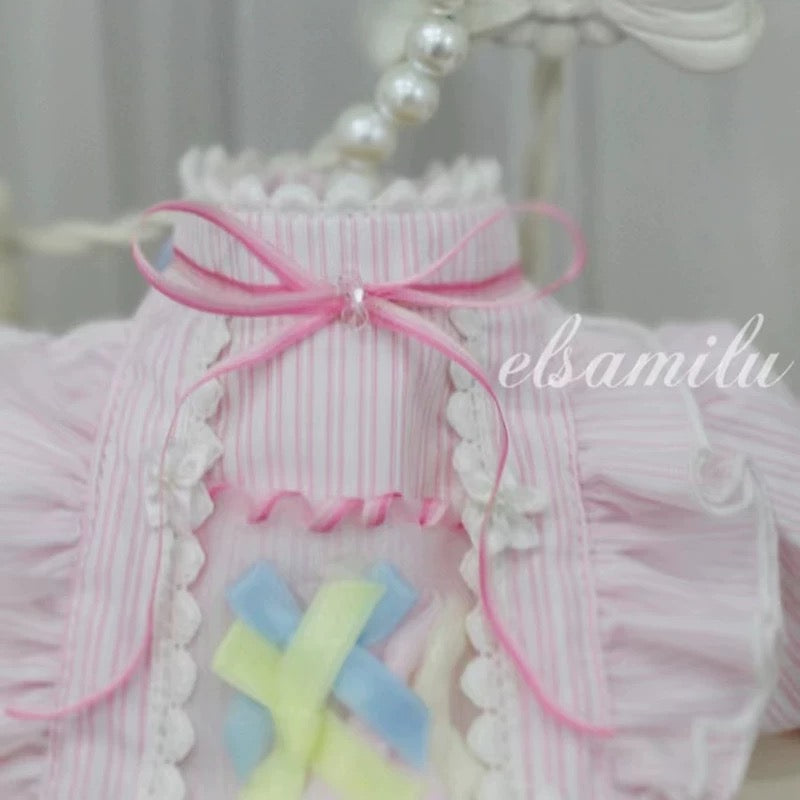 Elsamilu Dreamy Pink Pet Dress – Princess Lace Outfit for Small Dogs & Cats