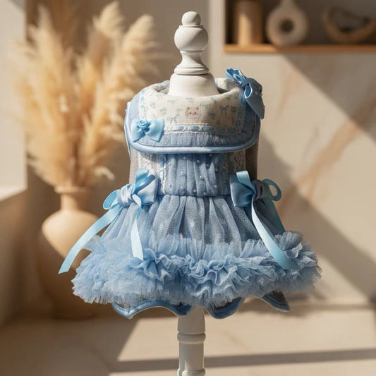 Elsamilu Dreamy Cat Lace Pet Dress – Elegant Outfit for Small Dogs & Cats