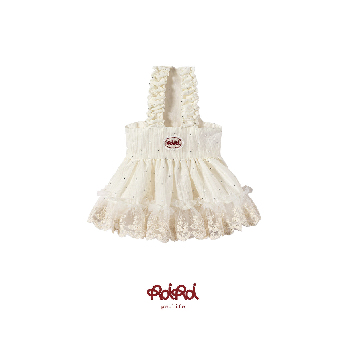 RoiRoi Sparkle-Dot Princess Tier Pet Skirt