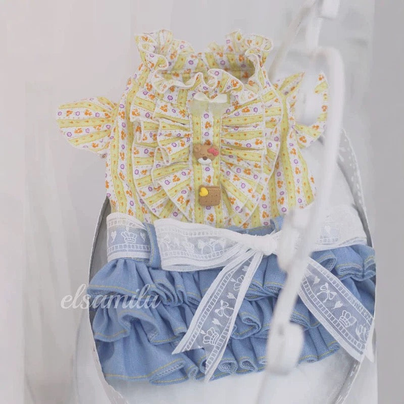 Elsamilu Sunny Garden Floral Docking Dress for Small Dogs & Cats