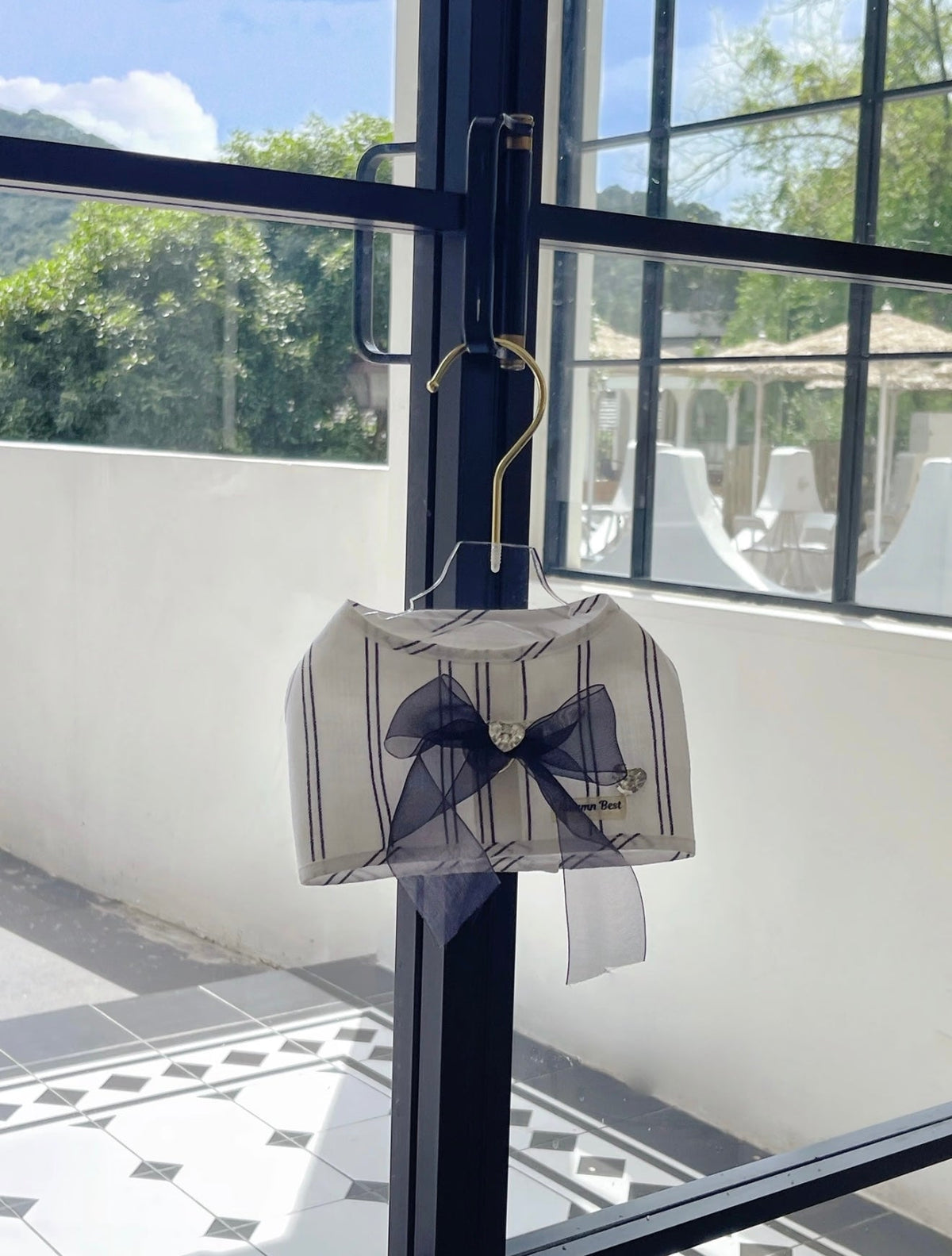 Autumn Bless デイジーレース＆ストライプリボンハーネス（取り外しリボン付き）|Daisy Lace & Stripe Ribbon Harness with Removable Bow