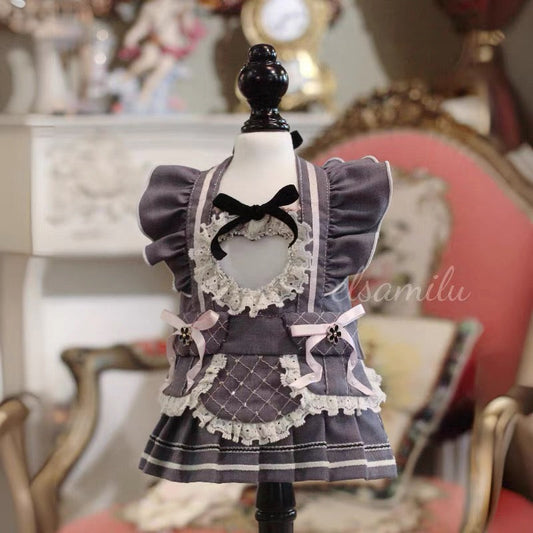 Elsamilu Sweetheart Cutout Pleated Pet Dress – Elegant Outfit for Small Dogs & Cats
