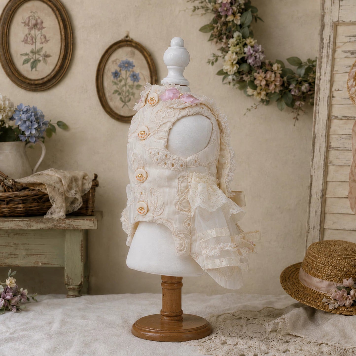 Elsamilu Rose Bouquet Lace Dress
