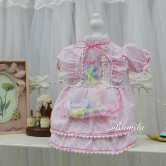 Elsamilu Dreamy Pink Pet Dress – Princess Lace Outfit for Small Dogs & Cats
