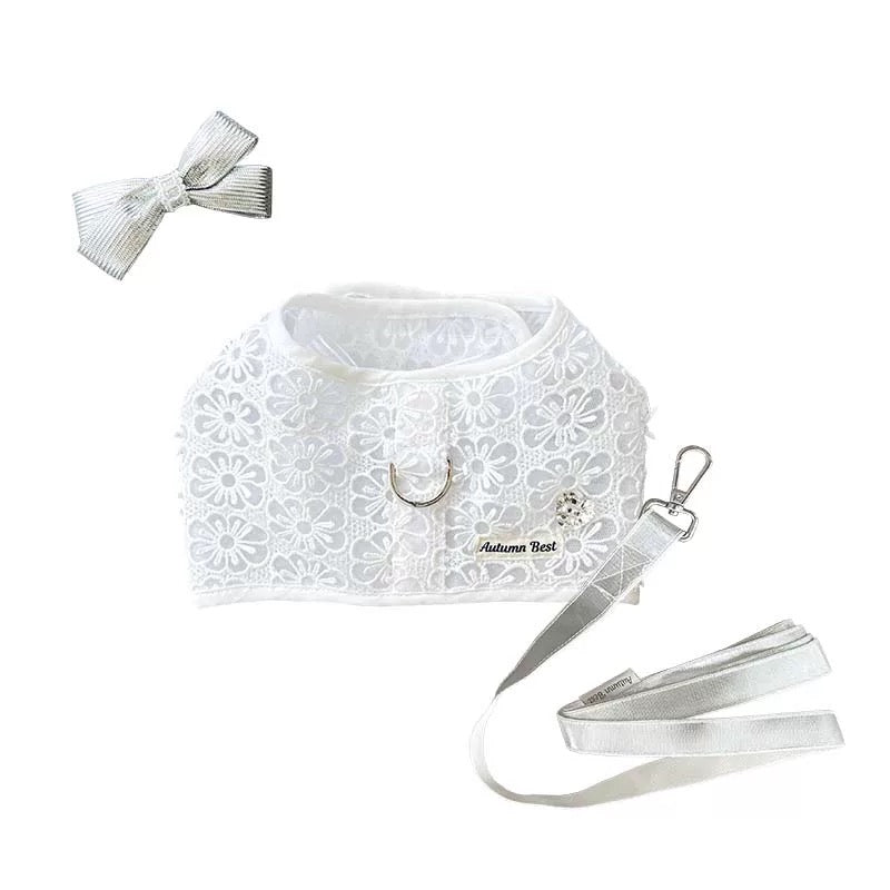 Autumn Bless デイジーレース＆ストライプリボンハーネス（取り外しリボン付き）|Daisy Lace & Stripe Ribbon Harness with Removable Bow