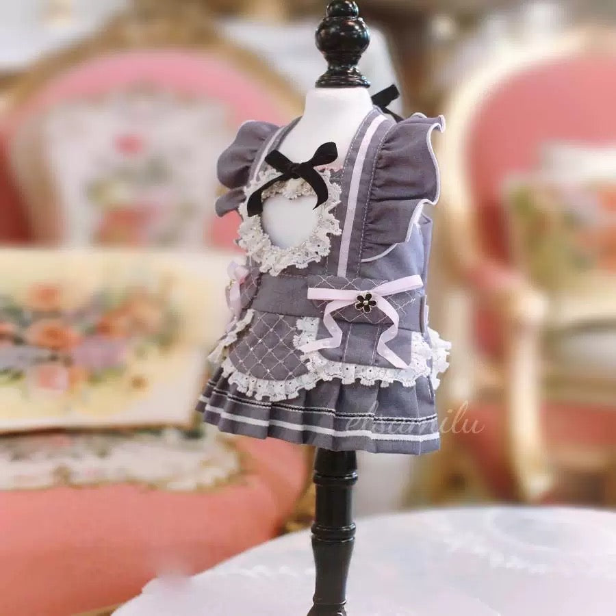 Elsamilu Sweetheart Cutout Pleated Pet Dress – Elegant Outfit for Small Dogs & Cats