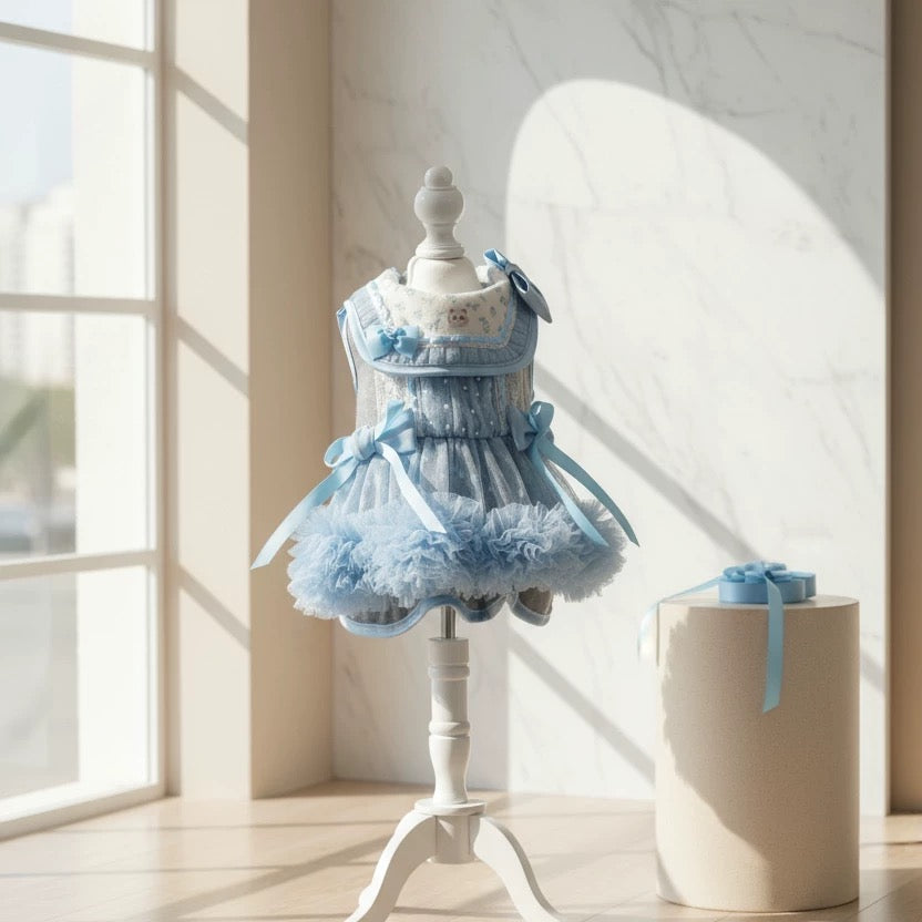 Elsamilu Dreamy Cat Lace Pet Dress – Elegant Outfit for Small Dogs & Cats