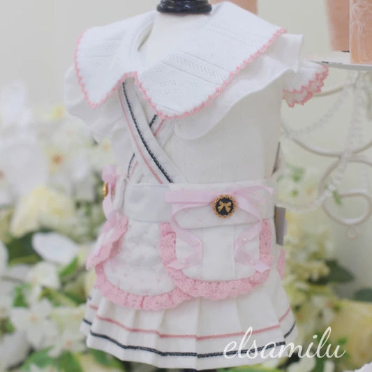 Elsamilu  Pleated Dress with Inner Set (White Color)