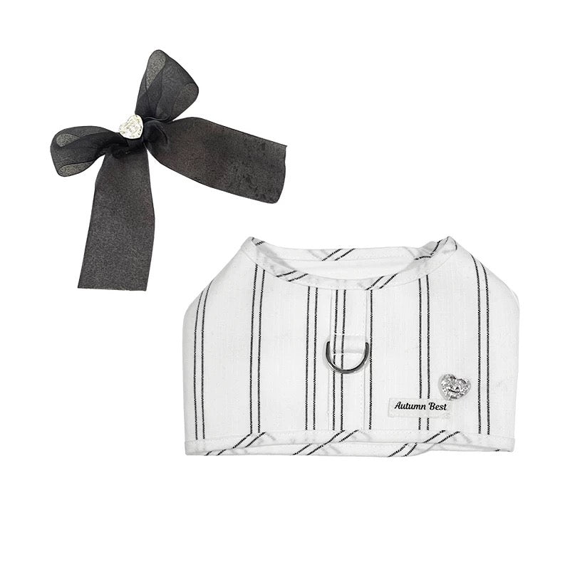 Autumn Bless デイジーレース＆ストライプリボンハーネス（取り外しリボン付き）|Daisy Lace & Stripe Ribbon Harness with Removable Bow