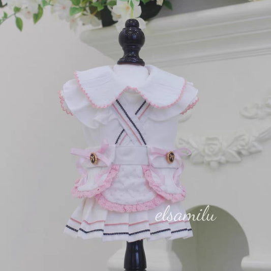 Elsamilu  Pleated Dress with Inner Set (White Color)
