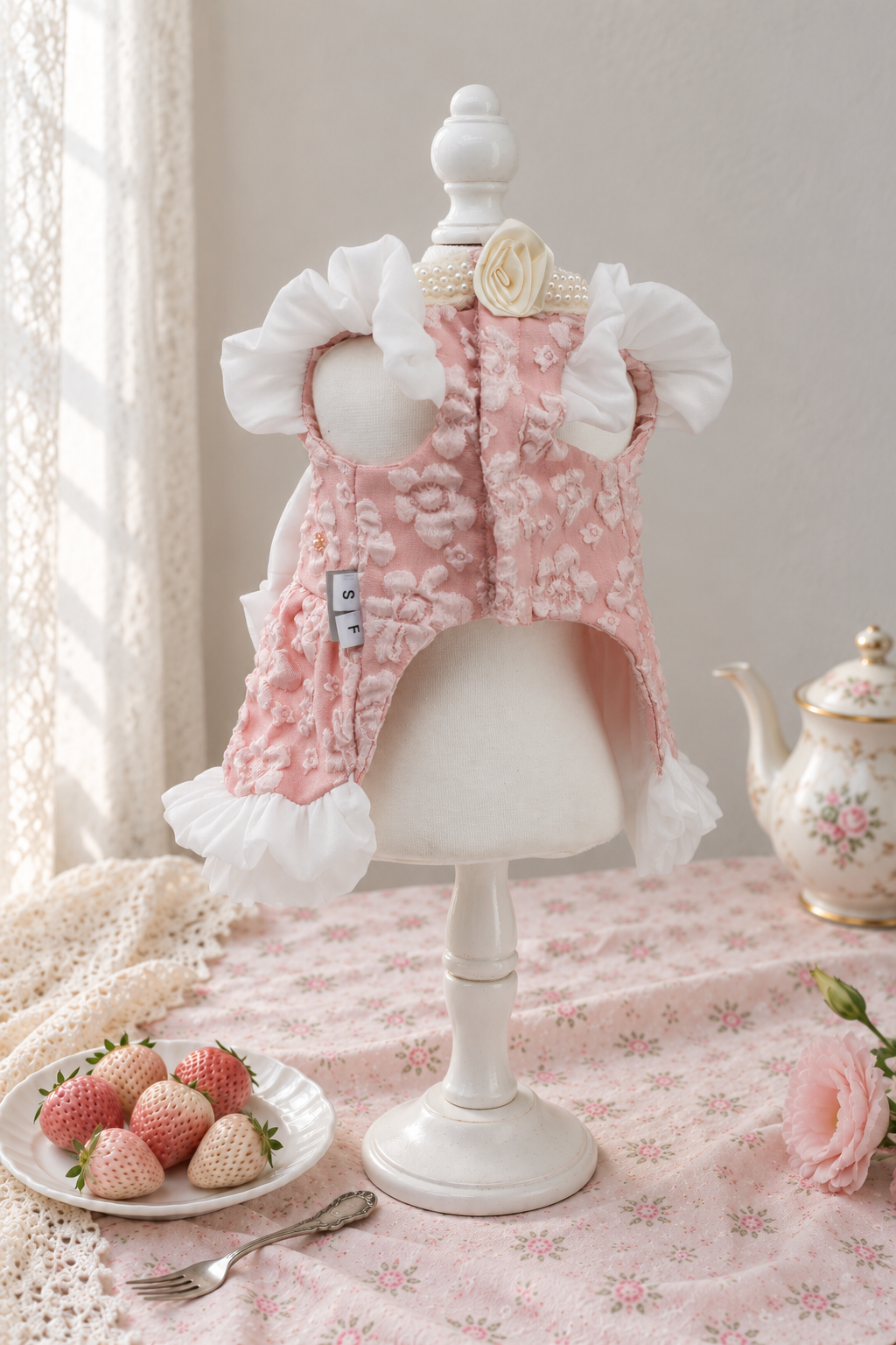 Pink Blossom Bow Pet Dress — No. 85 - Image 3