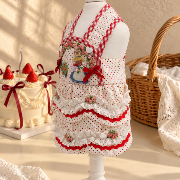 Red Polka Dot Bow Pet Dress — No. 79