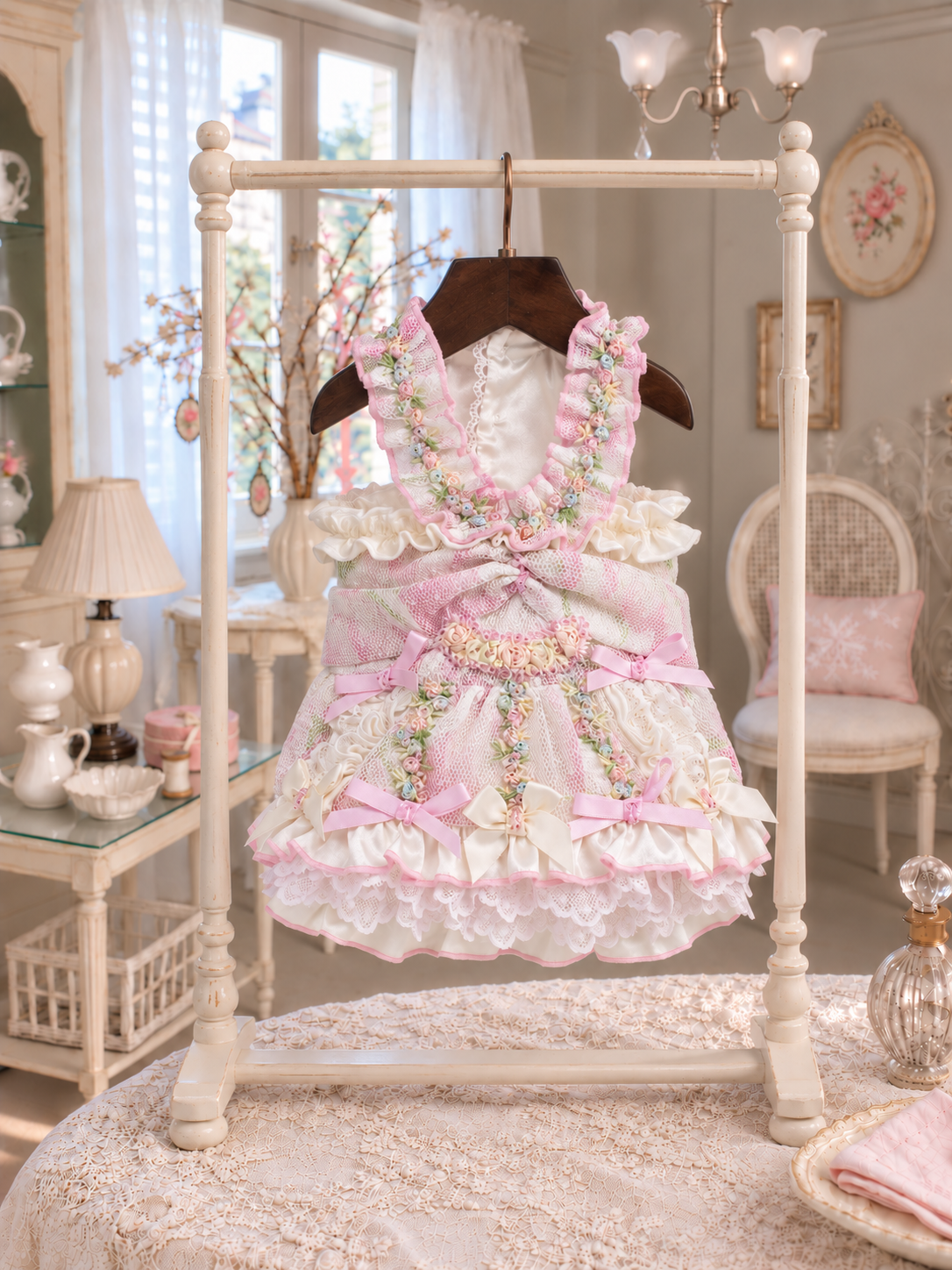 Blush Blossom Ruffle Pet Dress — No. 126