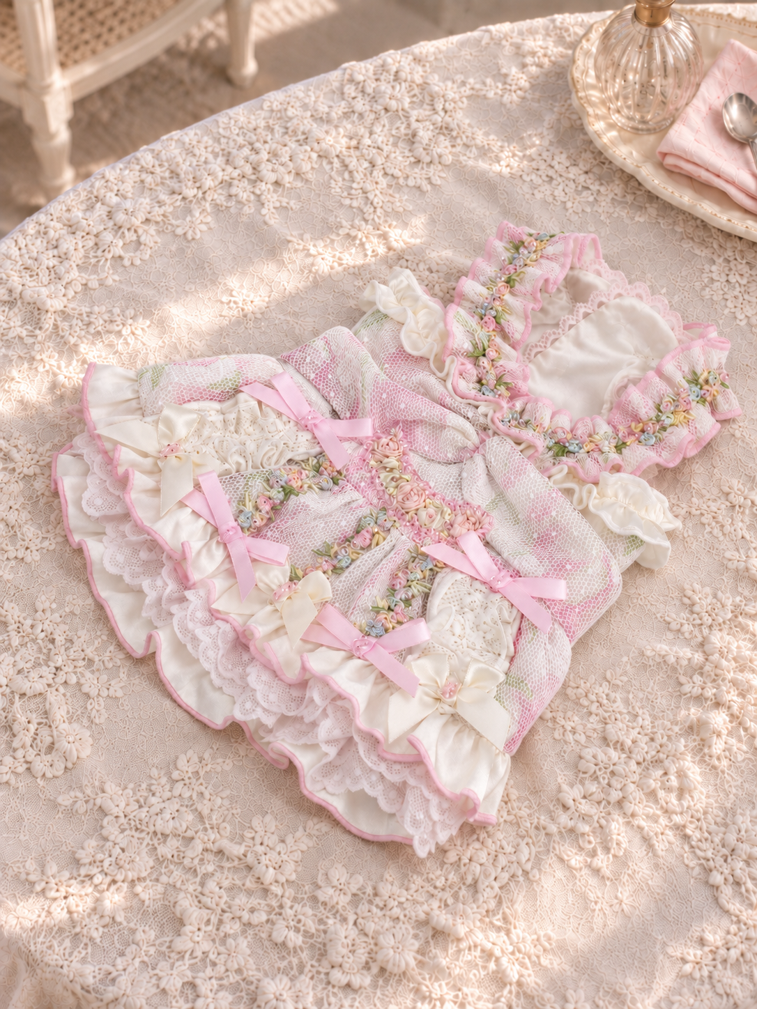 Blush Blossom Ruffle Pet Dress — No. 126