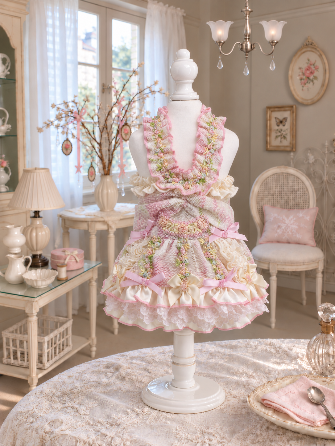 Blush Blossom Ruffle Pet Dress — No. 126