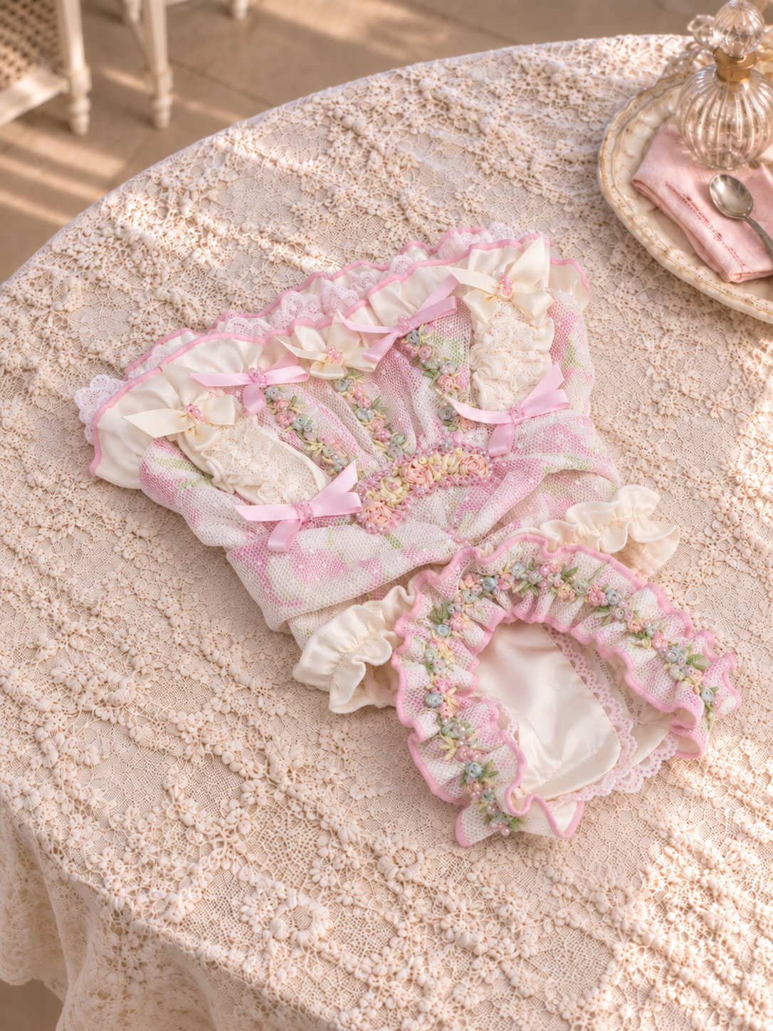 Blush Blossom Ruffle Pet Dress — No. 126