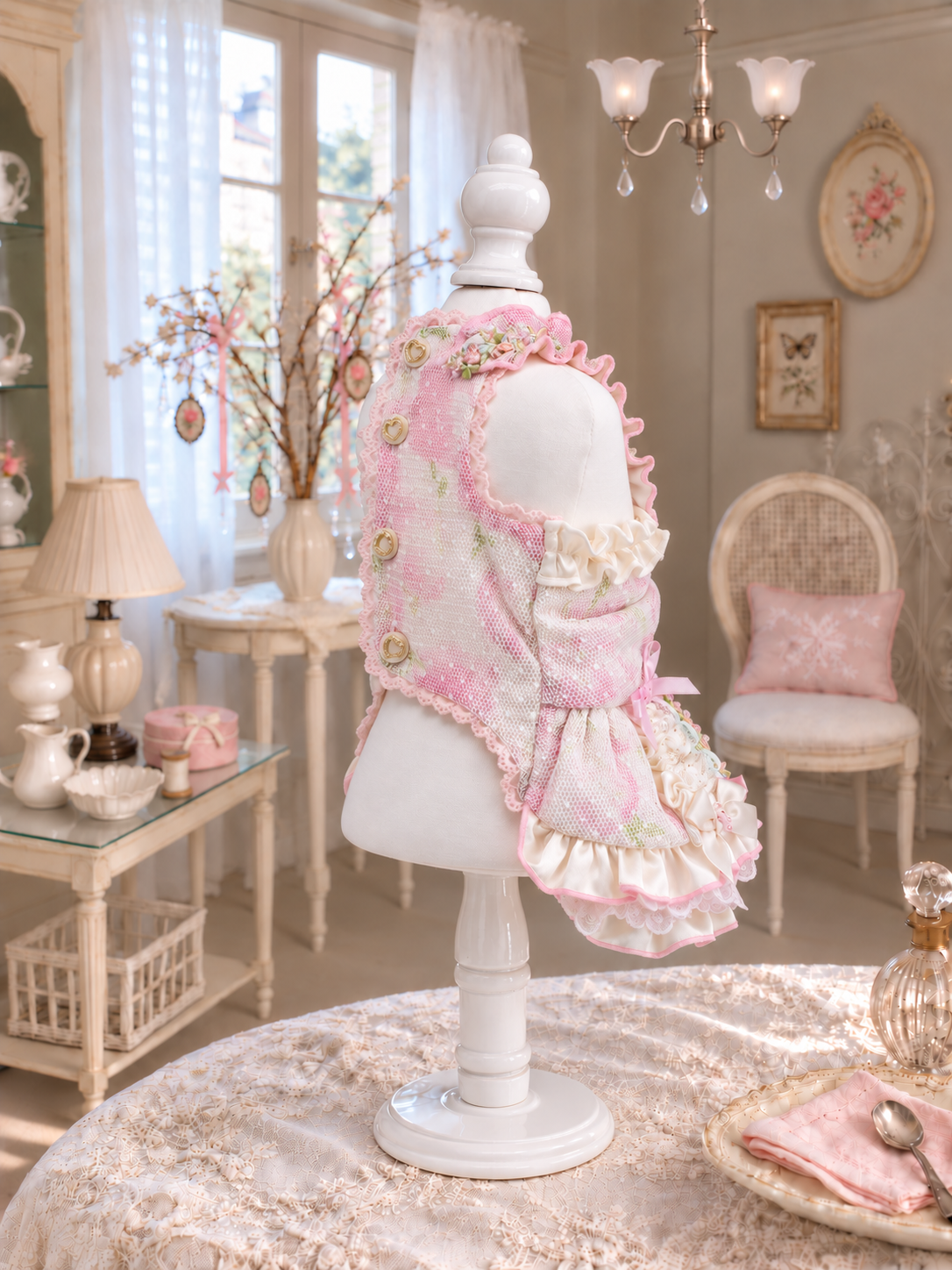Blush Blossom Ruffle Pet Dress — No. 126