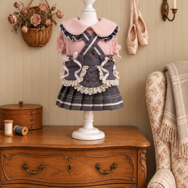 Pink Collar Stripe Pet Dress — No. 125
