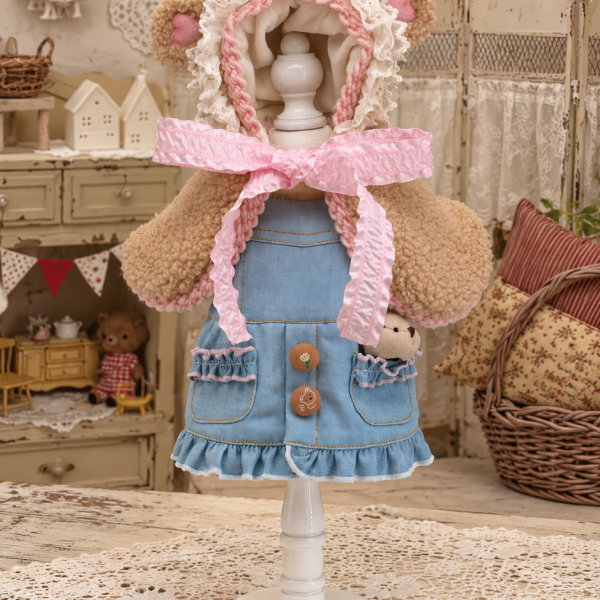 Blue Teddy Pocket Pet Dress — No. 108